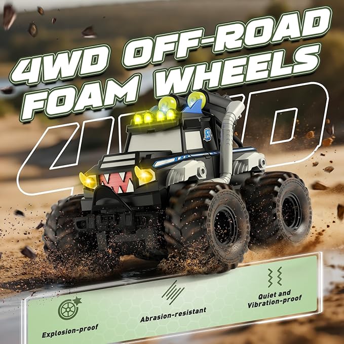 Remote Control Car, Waterproof Monster Trucks Toys, 1:18 Amphibious RC Cars, 2.4 GHz 4WD All Terrain Off-Road Pickup Toy Truck, Kids Toys for 6-12 Year Old Boys Girls Christmas Birthday Gifts Presents