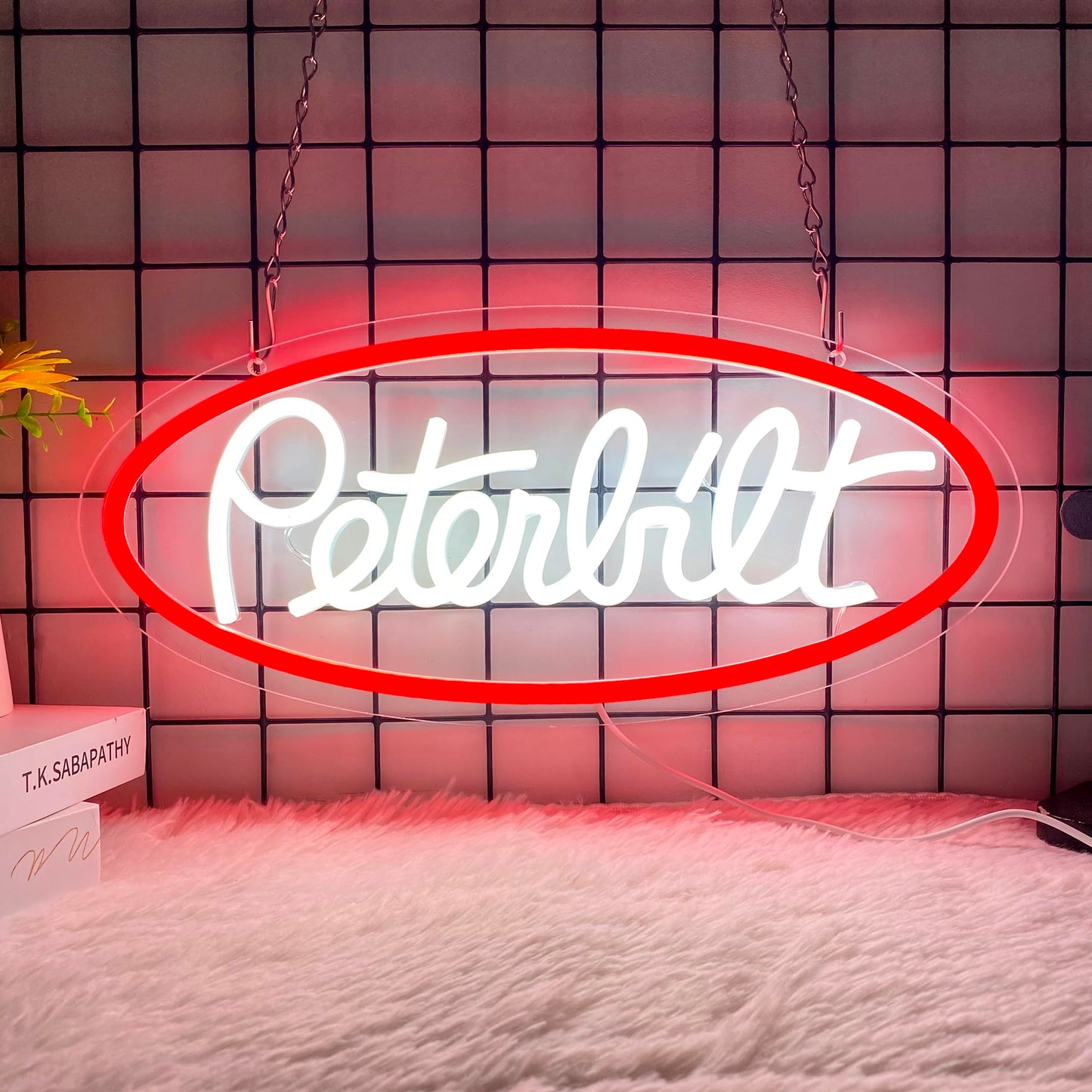 Foxiden Peterbilt Neon Sign for Wall Decor, Dimmable Peterbilt Garage Truck Led Neon Light Sign USB Powered for Farm Bedroom Man