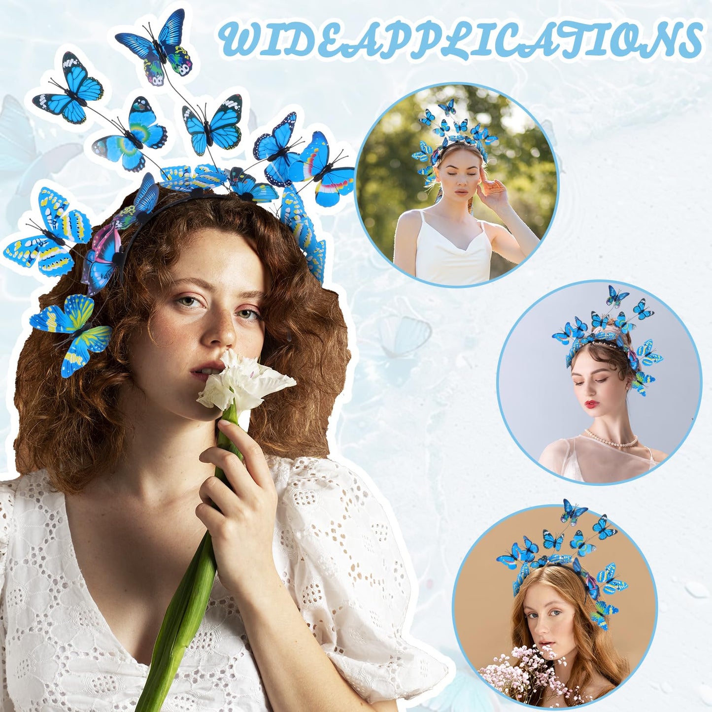 Tyqour Butterfly Headband Butterfly Fascinators Hat Butterfly Headpiece Crowns Tiaras Bands Festival Tea Party Halloween Carniva