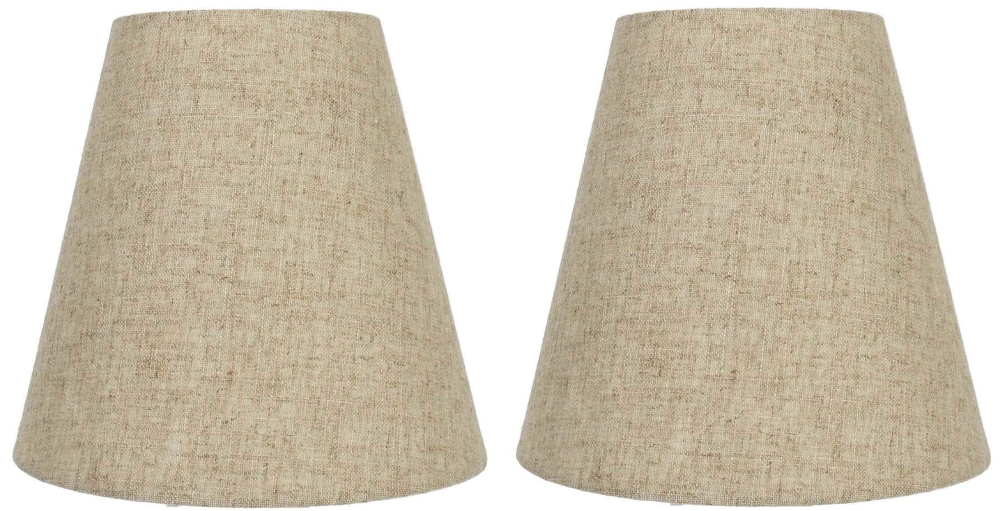 Urbanest Hardback Empire Lamp Shade, 5x9x8.5 inches, Natural Flax Linen, Set of 2, Model 9-inch-shade-unpleated