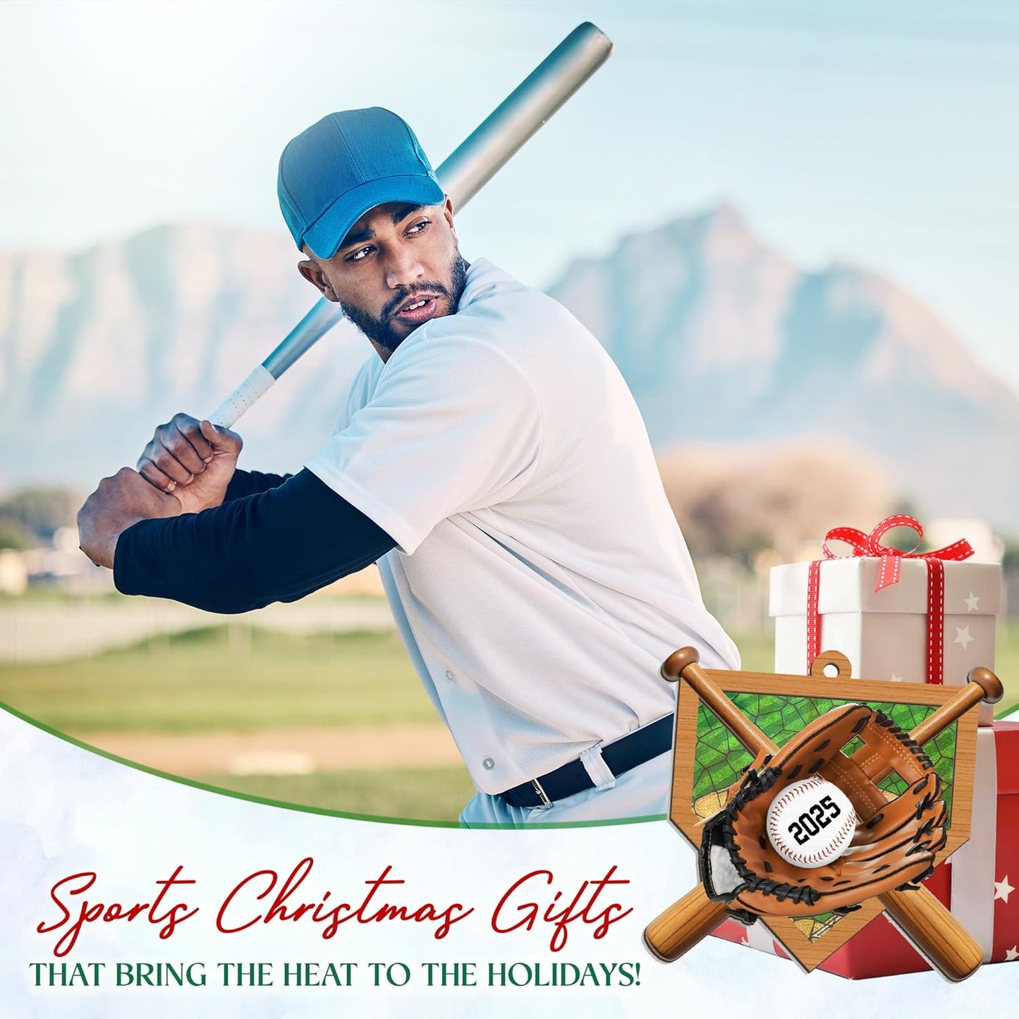 FLAGWIX Baseball Ornaments for Christmas Tree - Suncatcher Christmas Ornaments 2025 for Tree Decorations - Baseball Gifts for Boys 12-14 and 8-12, Sports Gifts for Boys Son Team Coach Men
