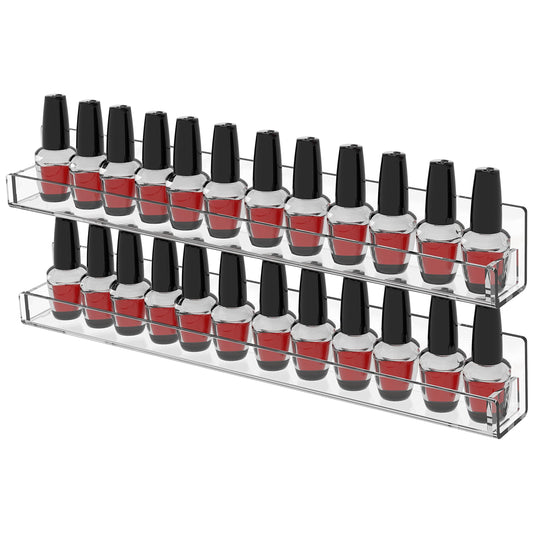 6 Pack Nail Polish Shelves for Wall,Hanging Clear Acrylic Nail Polish Rack Wall Mounted Shelf for Nail Salon Wall Essential Oil