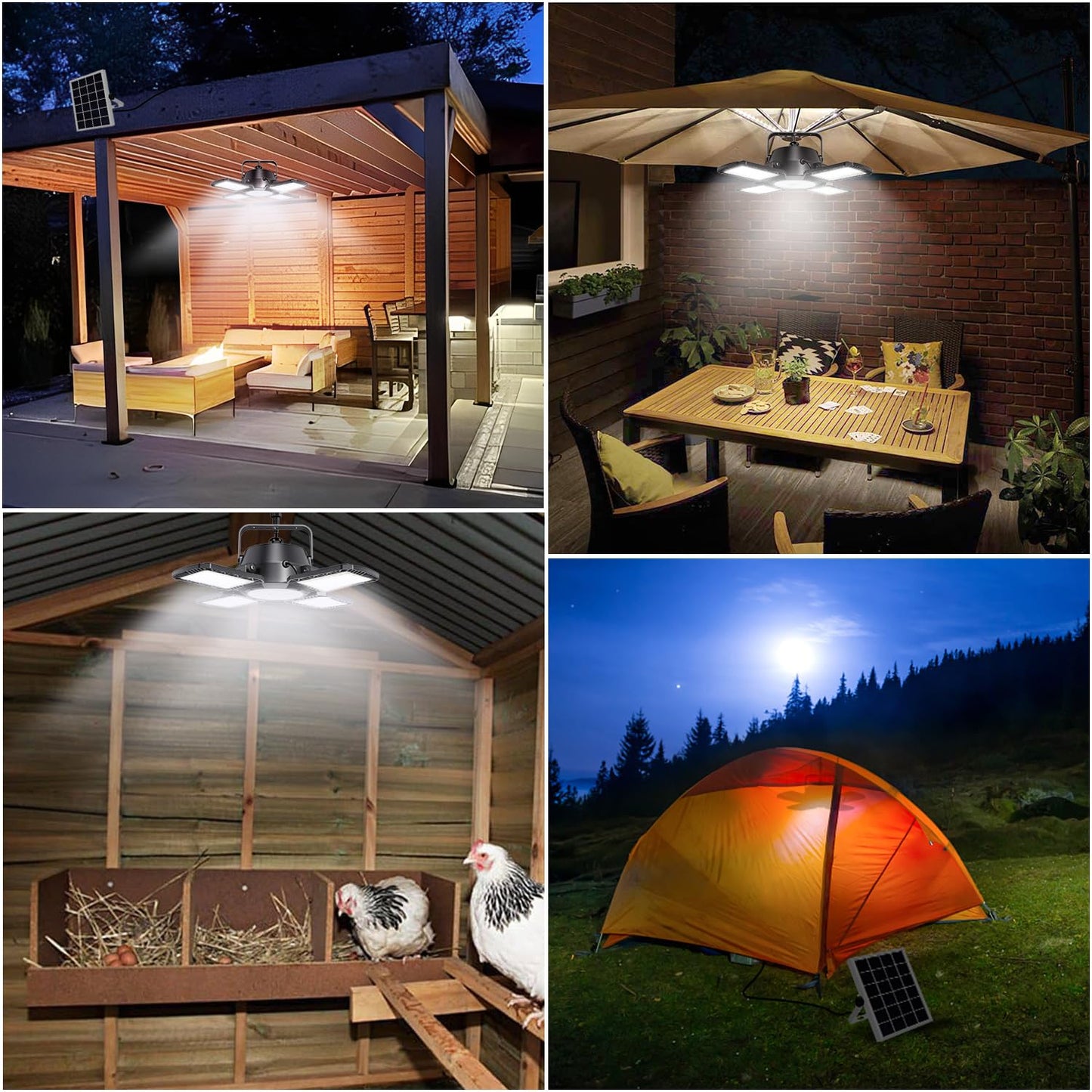 Aqonsie Solar Shed Light Indoor Outdoor, 176LED Solar Powered Pendant Light Daytime Available, Dual Lamps Motion Sensor Indoor Light with 5 Lighting Modes & Remote for Shed, Gazebo, Barn, Garage, Shop