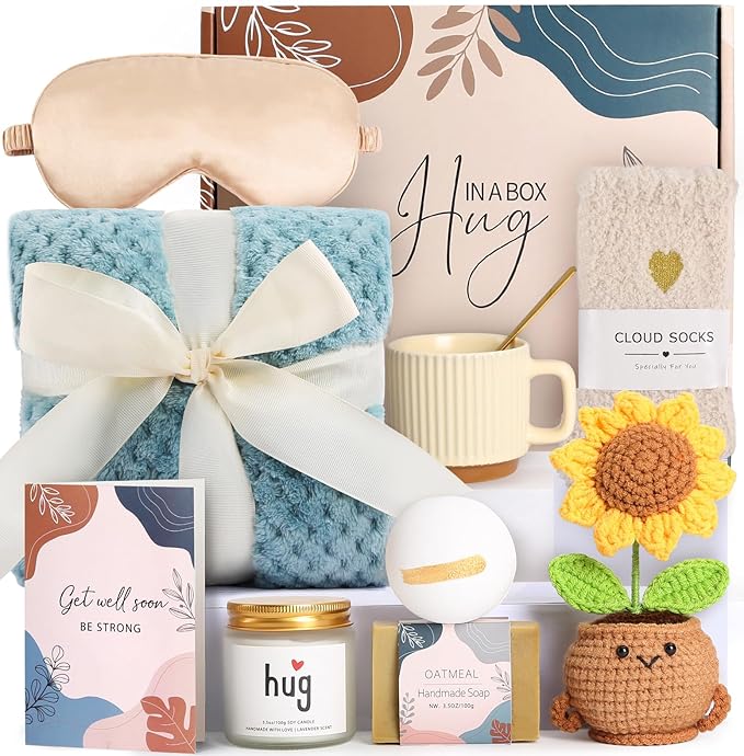 Get Well Soon Gift Baskets for Women, Surgery Recovery Care Package, Sympathy Gifts for Loss of Loved One, Thoughtful Care...