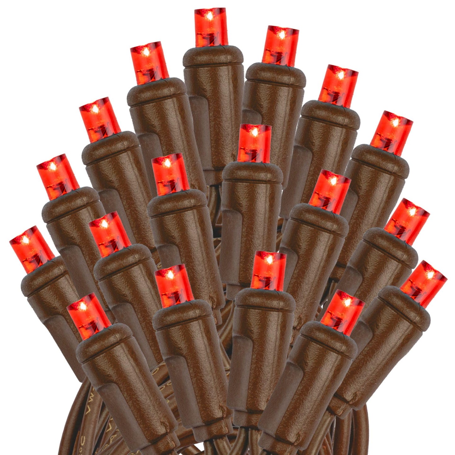 Novelty Lights 34Ft Led String Lights, 100 Bulbs, Red, Commercial Grade, Model Mrd-25B-4, 40,000 Hours Rating, Outdoor Use