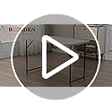 BOOSDEN 4 Foot Folding Table, Portable Rectangle Card Table, Indoor Outdoor Plastic Fold-in-Half Utility Table with Carryi...