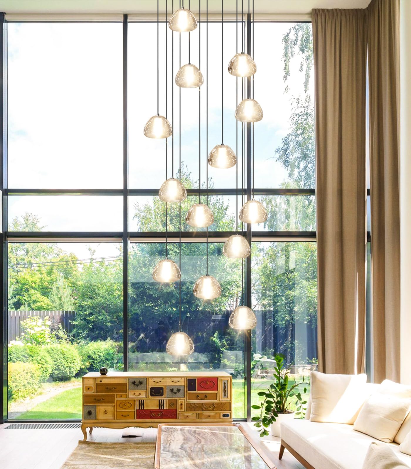Dolria Modern Crystal Chandelier For Staircase 118 Long Black Led Lighting For Foyer Adjustable Ceiling Lighting Fixture For Living Room Hallway Entryway Staircase