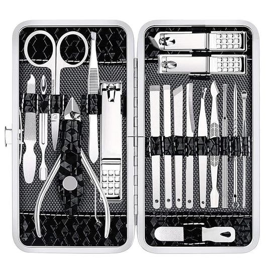 Nail Clippers Set Fingernail and Toenail Clipper Cutters Men's Accessories,Manicure Pedicure Kit Professional Grooming Kit...