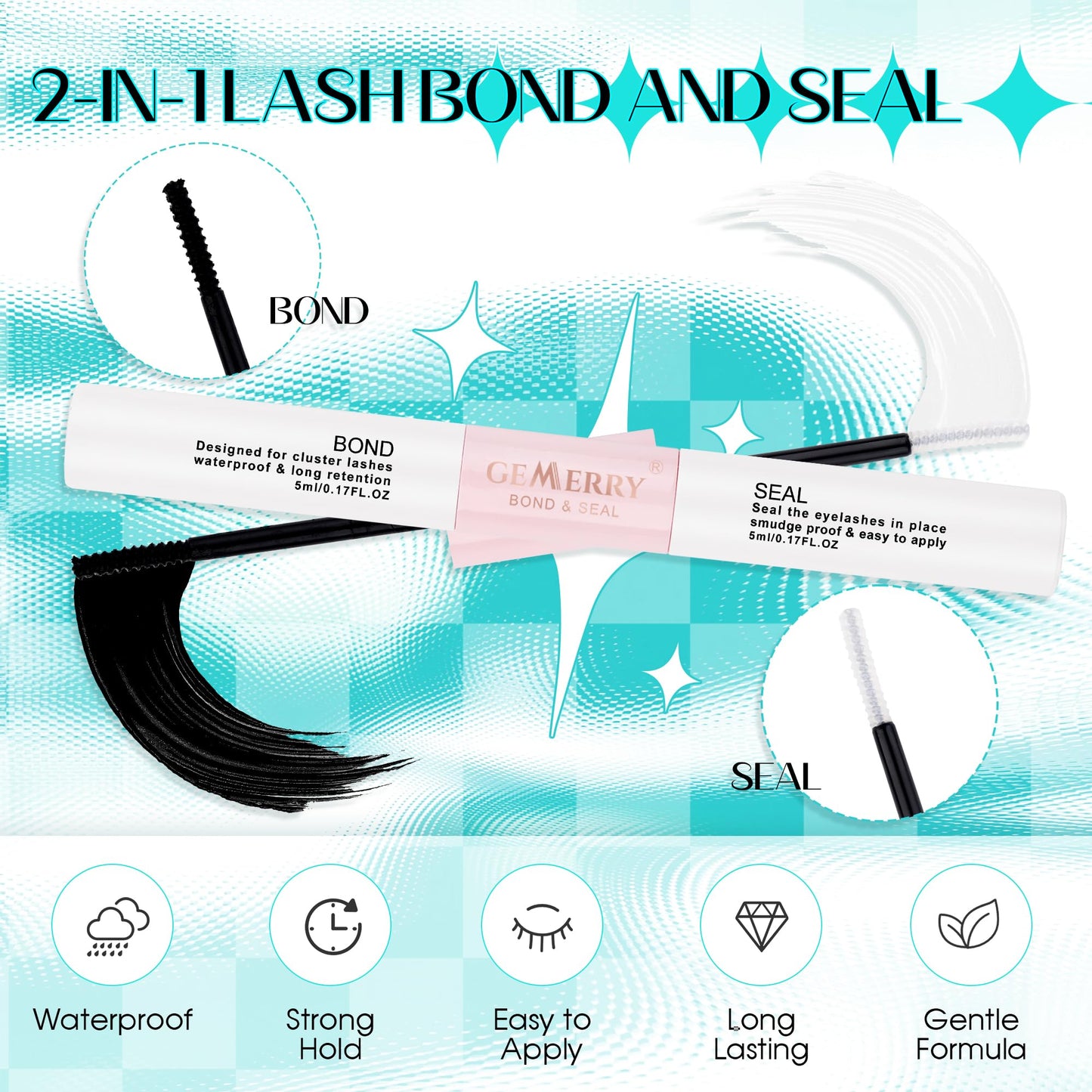GEMERRY Lash Extension Kit Lash Clusters Kit 3D Effect DIY Lash Extension Kit with 280Pcs Fluffy Eyelash Clusters, Lash Bond and