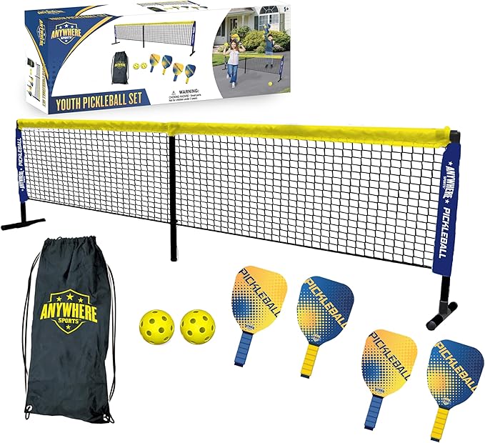 Ultimate Youth Pickleball Set with Net, Paddles, and Balls - Start Playing Pickleball Today with This Complete Junior Kit ...