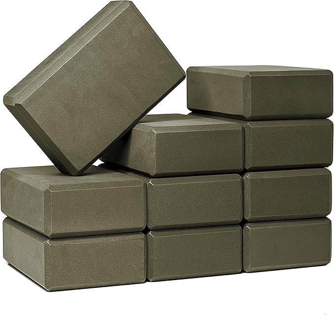 Sunshine Yoga 3" Yoga Block, 10 Pack Bulk EVA Foam Yoga Blocks, Firm and Supportive Yoga Brick, Balance Foam for Stretchin...