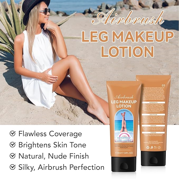 Leg Makeup Waterproof No Transfer - Tattoo Cover Up Makeup Waterproof - Body Perfector Skin Coverage - Long Lasting - Tattoo Cover Up Makeup - Even Skin Tone (#03 Bronze)