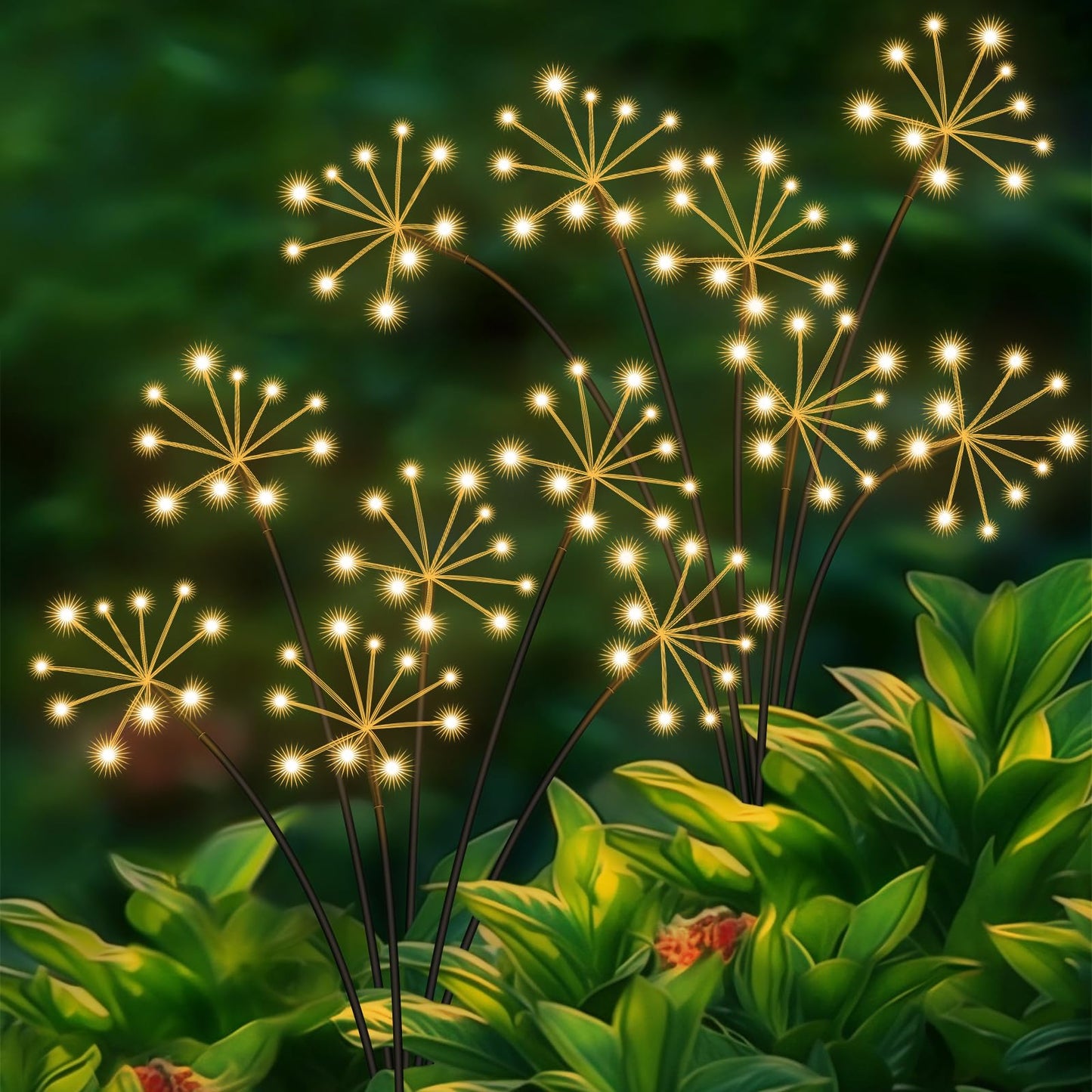 Solar Garden Lights 6 Pack Waterproof Swaying Starburst Light Solar Outdoor Lights For Yard Patio Walkway Pathway Party Wedding Decoration  Unique Gifts For Women  Warm White