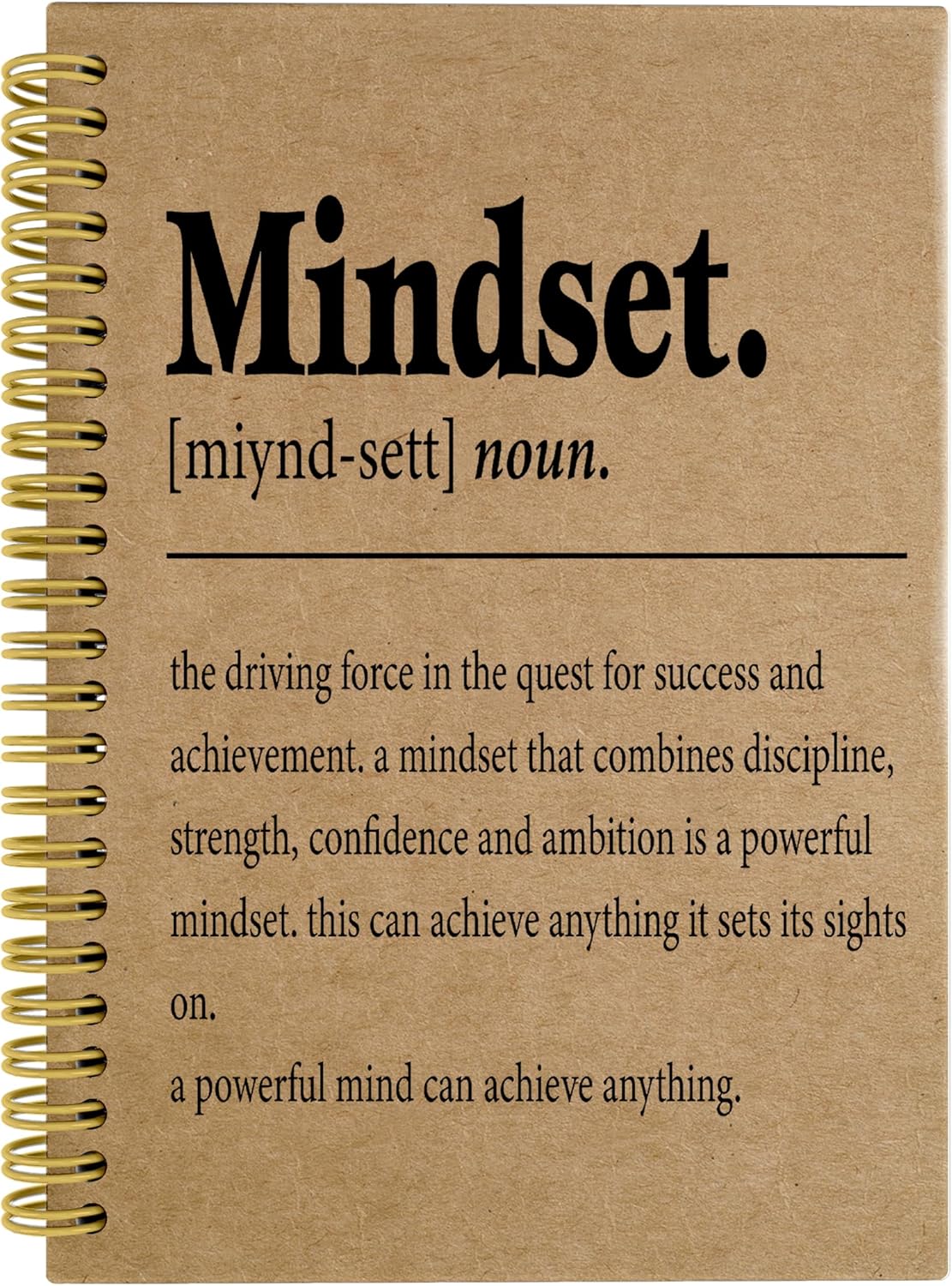 Knibeo Mindset Inspirational Notebooks Journal - Anti Anxiety Notebook, 5.5×8.3 Inch Inspirational Spiral Bound Notebook with 164 Pages, College School Supplies，Kraft Paper Notebook