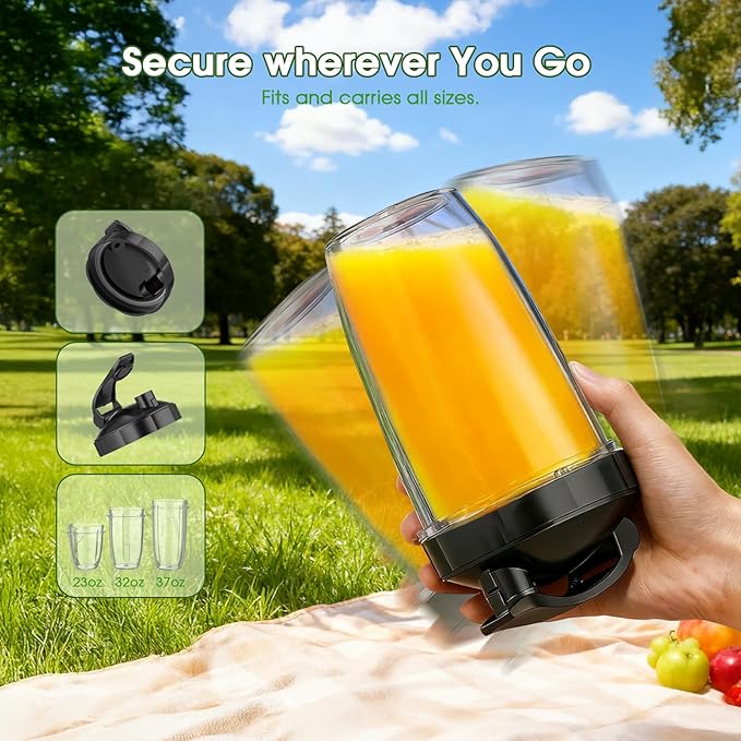 Smoothie Blender 25000RPM Personal Blender for Shakes and Smoothies with 37oz 32oz 23oz Portable Cups Countertop blenders for kitchen, Ice Crushing, Frozen Drinks, Milkshake, Juice, Nuts