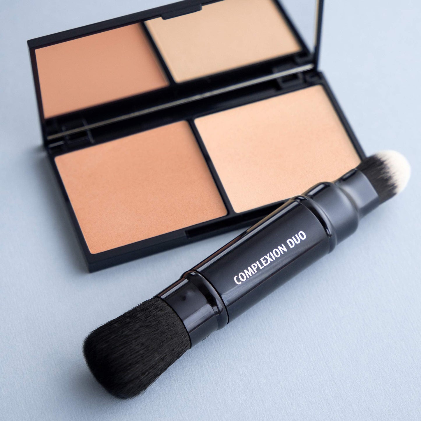 Lune+Aster Complexion Duo Brush - Multi-tasking, dual-ended vegan complexion brush