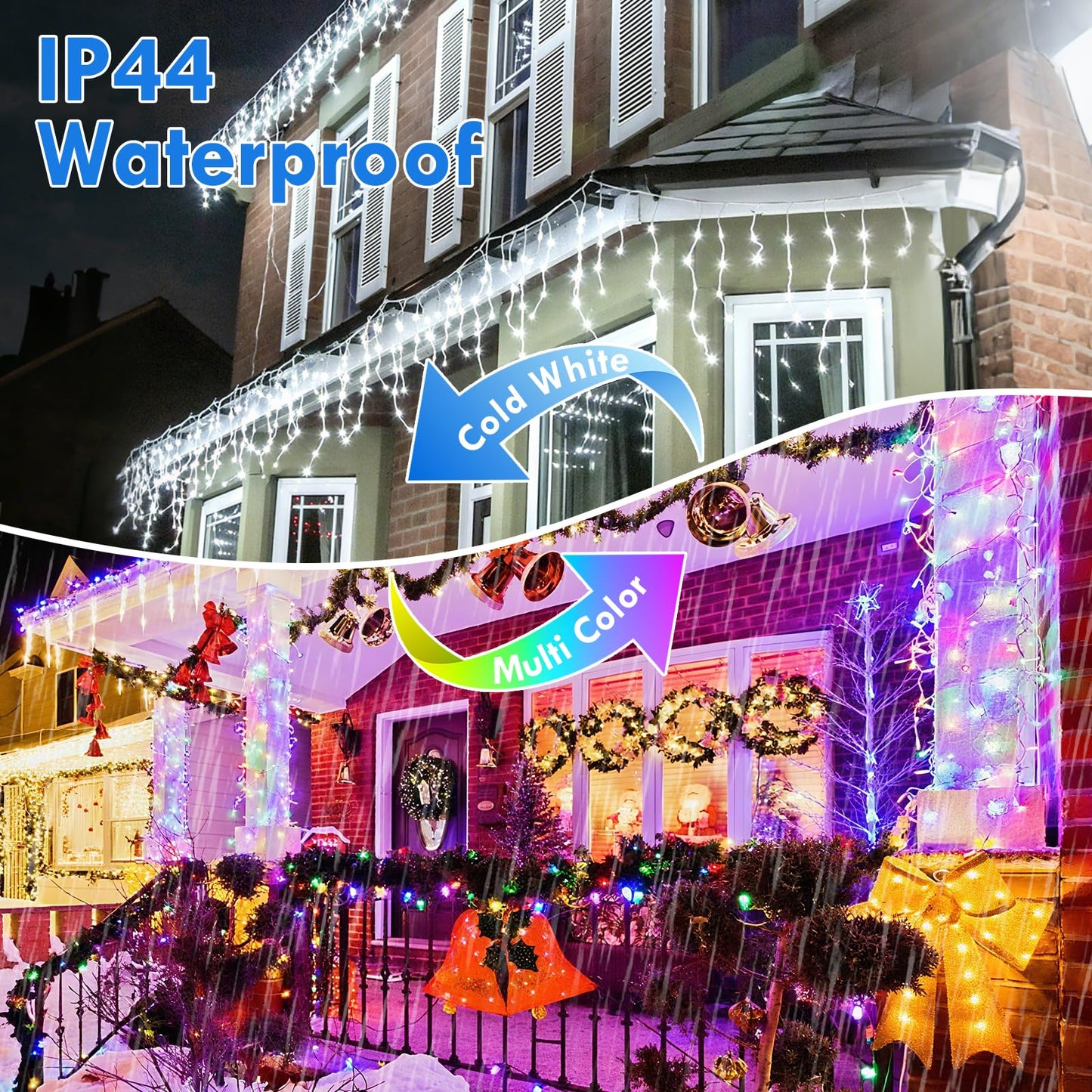 KAQ 88FT Connectable String Lights 240LED Cold White Multicolor Indoor Outdoor Plug in Fairy Light Model MLS-D29V6WUIC-O