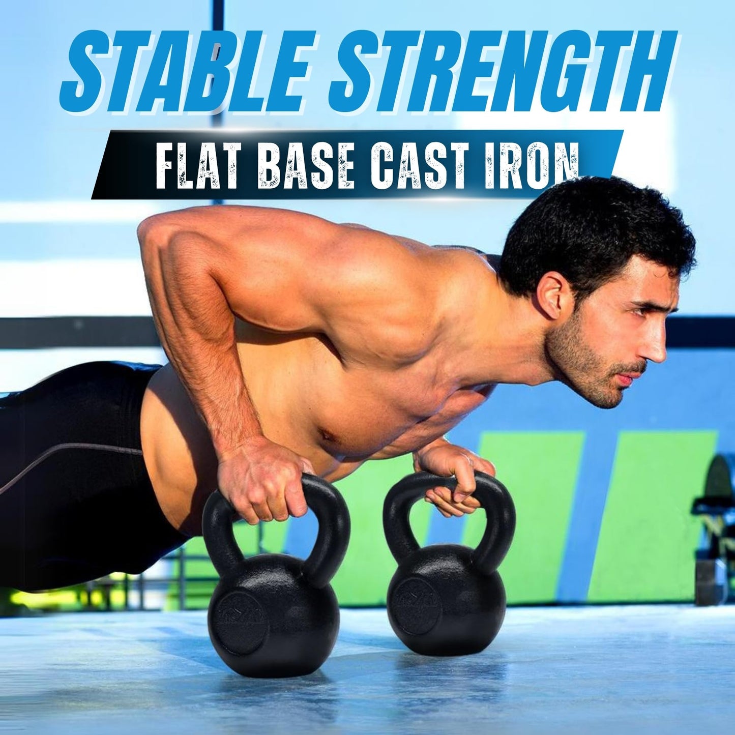 Yes4All Solid Cast Iron Kettlebell Weights Set – Great for Full Body Workout and Strength Training – Kettlebell 15 lbs (Black)
