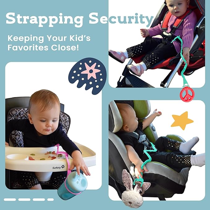 Brilli Baby Cup Catcher Patented Safety Tether Strap, Attach Sippy Cups, Bottles, Pacifiers & More to Stroller, High Chair, Car Seat, Made in USA, Food Grade, Dishwasher Safe (Lime & Lime)