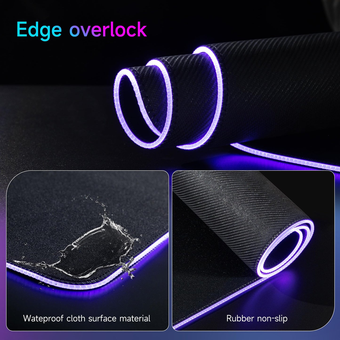 TMEHM Music Mouse Pad,RGB Mousepad Led Mouse Pad,15W Fast Wireless Charging Desk Pad,Premium Microfiber Cloth,Non-Slip Base,256 Light Modes Keyboard Pad