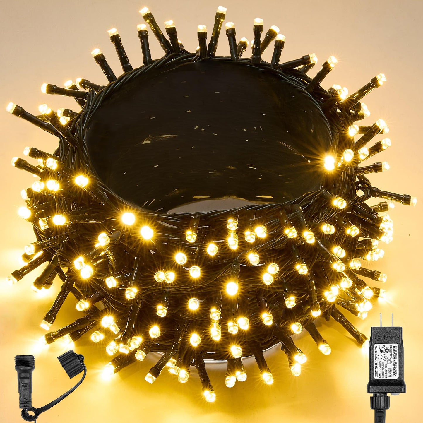 Wbao Christmas Lights Indoor Outdoor 500Led 174Ft  Super Bright Led Christmas String Lights With Ul Certified  8 Lighting Modes  Timer  Memory & Waterproof For Trees  Patio  Party Decor  Warm White
