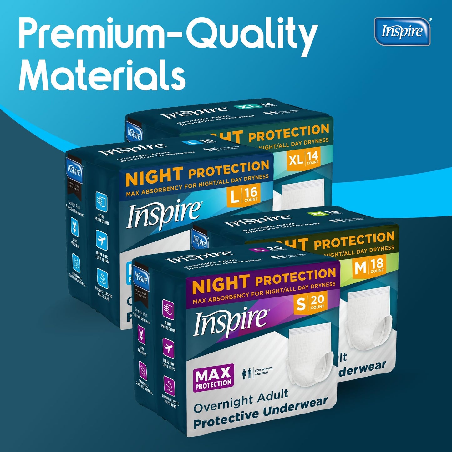 Inspire Adult Diapers Women or Men - MAX Absorbency | Our Most Absorbent and Dry, Incontinence Underwear for Women or Men | Leak Proof Diaper Overnight or Daytime for Heavy