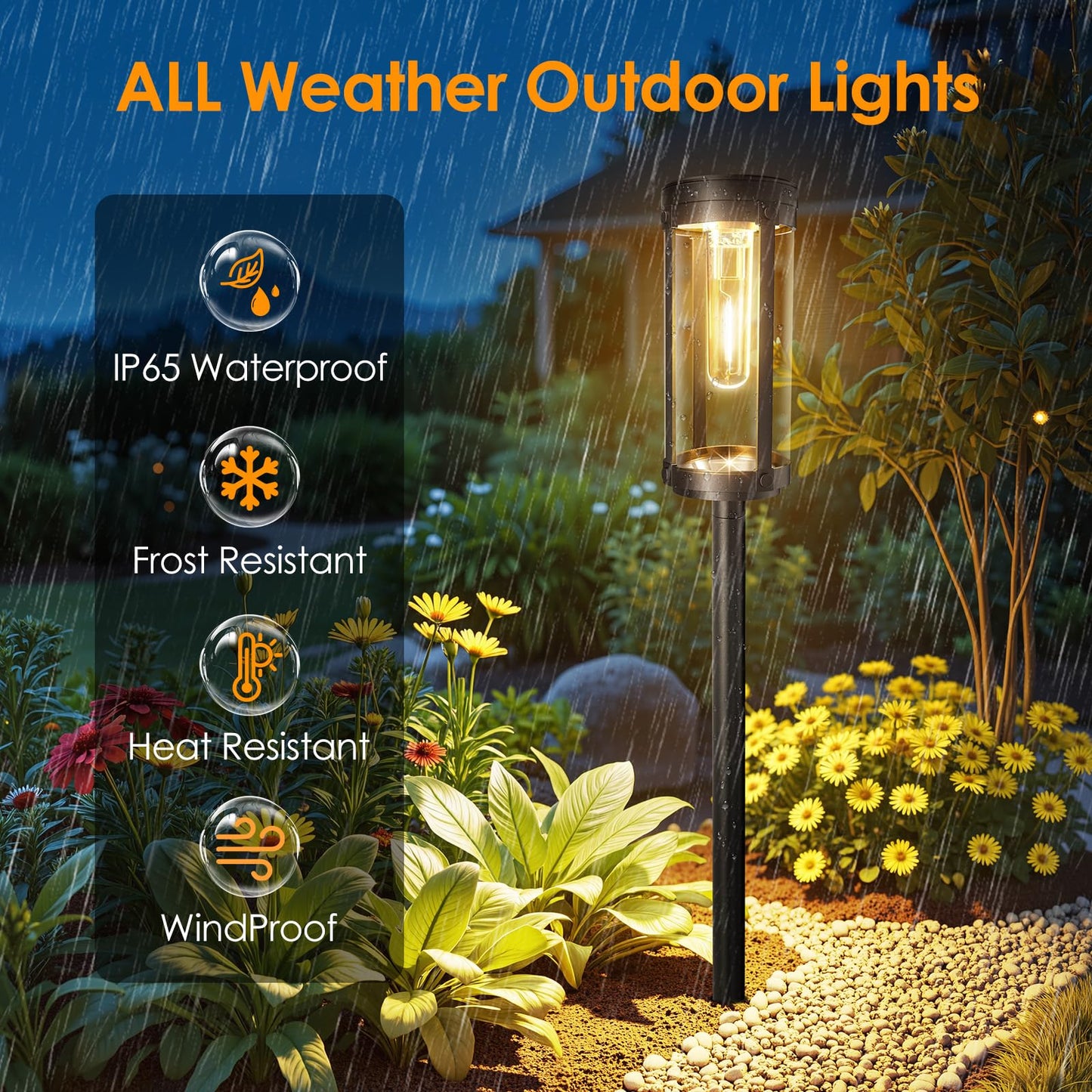 Bright Solar Pathway Lights Outdoor  2 Pack Upgraded Solar Powered Garden Lights Waterproof  Auto On/Off Solar Yard Light For Lawn Patio Walkway Driveway Landscape Lighting Decor (Warm White  2 Pack)