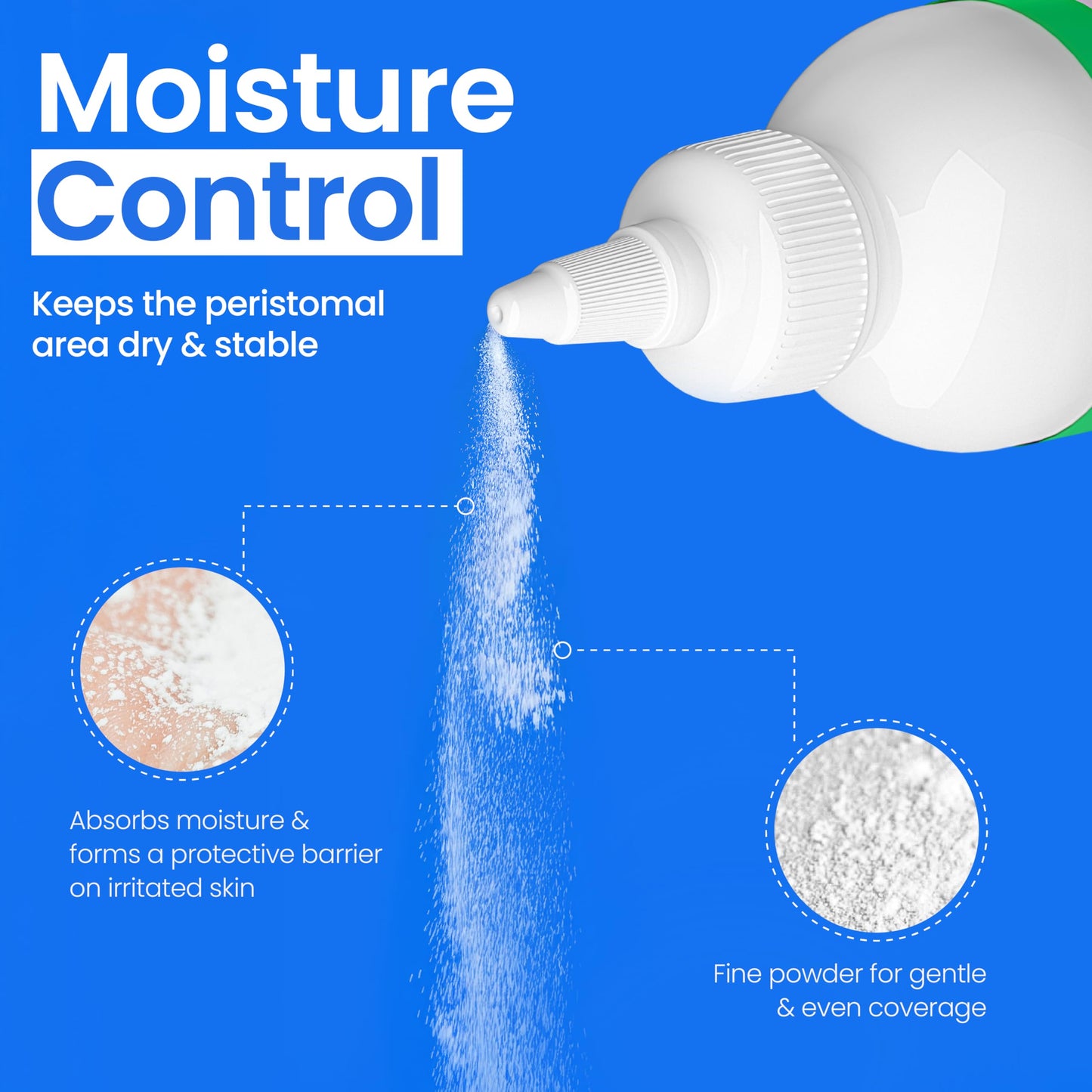 Safe n' Simple Stoma Skin Barrier Powder - 5 oz - Medicated Protective Skin Barrier - Ostomy Protection Supplies - Stoma Adhesive Powder