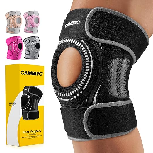 CAMBIVO ELITE Knee Brace for Women & Men with Side Stabilizers, Patella Gel Pads Brace for Meniscus Tear for Maximum Knee ...
