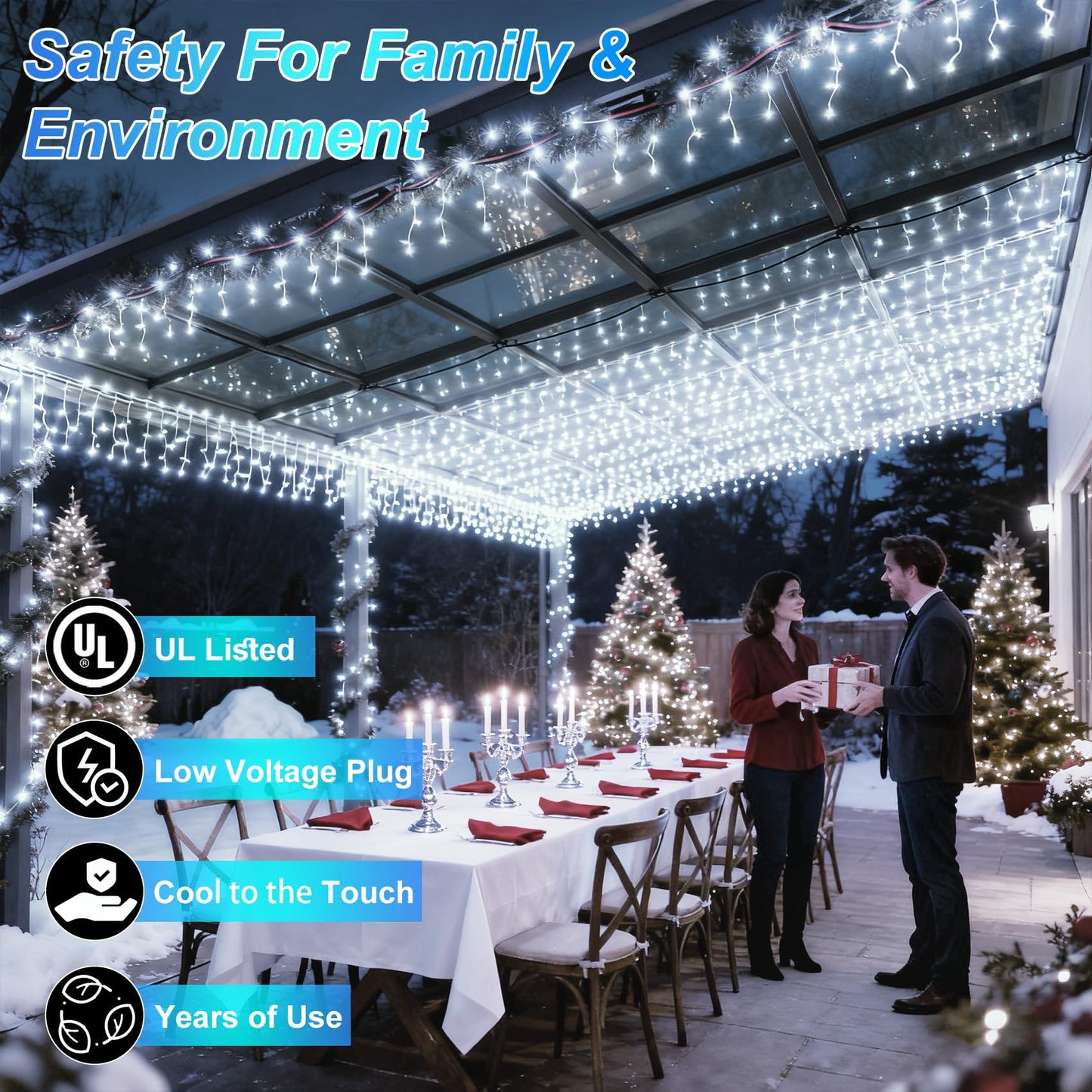 1500 Led 470Ft Christmas String Lights  12 Modes And Timer Memory Dimmable  Plug In Outdoor Waterproof Clear Wire Twinkle Fairy Light For For Xmas Yard Tree Wedding Party Outside Decor (Cool White)