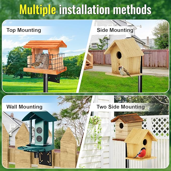Bird Feeder Pole, 76in Adjustable Bird House Pole for Outdoors, Heavy Duty Smart Feeder Pole Mount Kit for Feeders, Birdhouse, Weather Station, Birdwatching