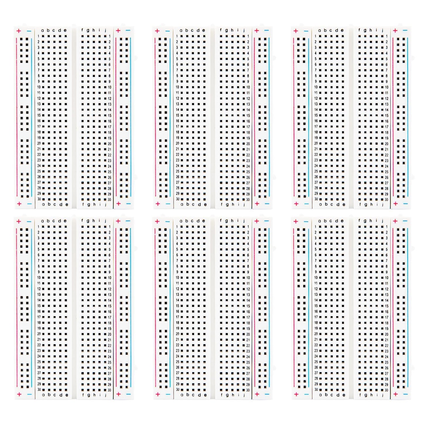 ELEGOO 6PCS 400 Point Breadboard Kit Solderless Breadboards for Arduino Project Small Bread Board Electronics for Circuits PCB Prototype Board