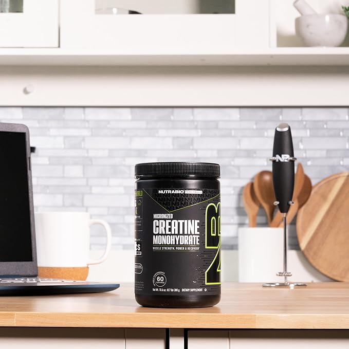 NutraBio Pure Micronized Creatine Monohydrate Powder Supplement, Unflavored, (300 g) - Supports Bulk Muscle Energy, Recovery, and Strength - HPLC Tested Creatine Powder Supplement for Men and Women