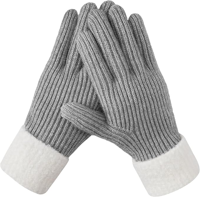 Pleneal Winter Gloves for Women, Warm Touchscreen Texting Knit Fleece Lined Thermal Glove for Cold weather