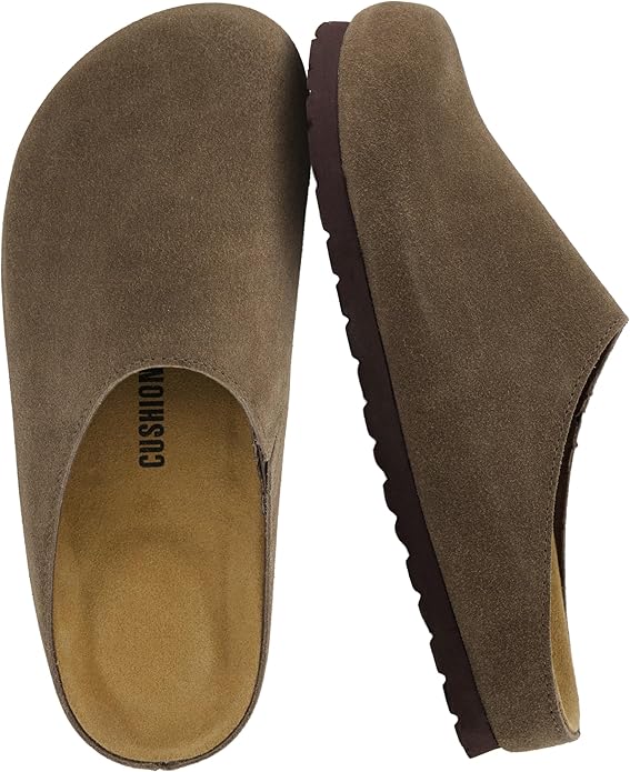 CUSHIONAIRE Lute Genuine Suede Leather Clogs for Women Indoor and Outdoor – Comfortable Slip On Womens Clogs with Cushione...