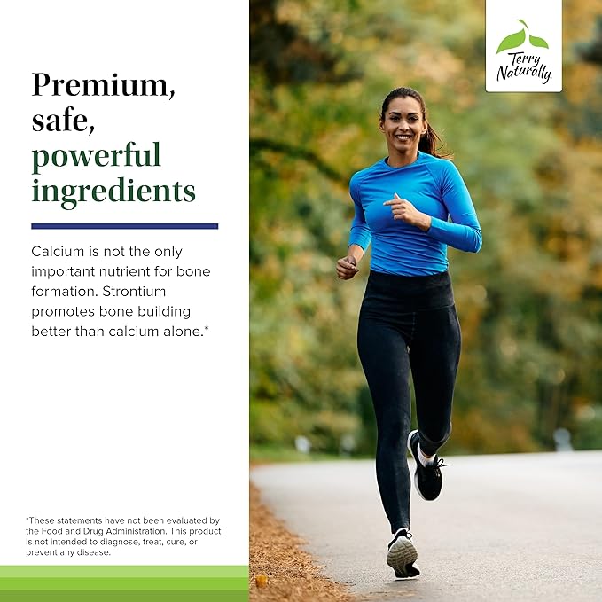 Terry Naturally Strontium - Bone Health & Strength Support Supplement - Supplement with Vegan Capsules - Health Supplement with Strontium Citrate for Superior Absorption - 60 Capsules