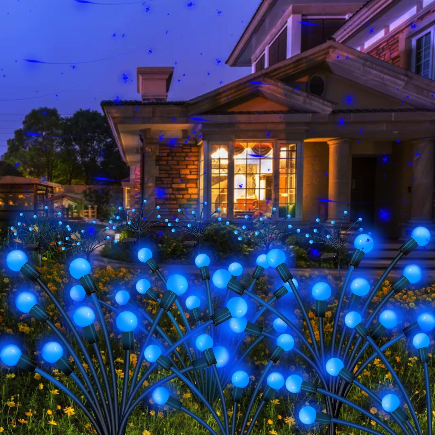 Kohlrabi Solar Garden Lights Outdoor  2 Pack 20 Led Solar Blue Firefly Lights Waterproof  Sway By Wind  Swaying Light For Yard Patio Backyard Garden Planter Flower Bed Pathway Outdoor Decoration