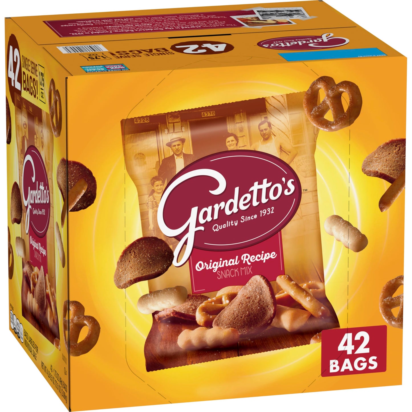 Gardetto s Snack Party Mix, Original Recipe, Multipack Pub Mix Bags, 1.75 oz (Pack of 42)
