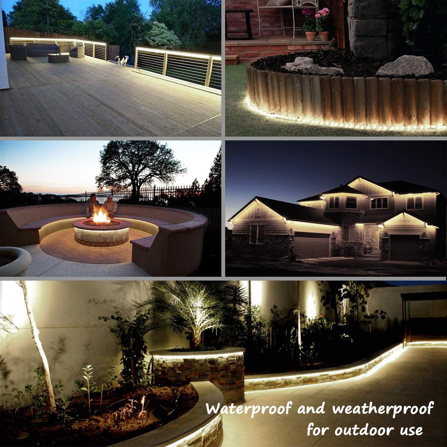 Areful Led Strip Lights, 33Ft Waterproof Flexible Rope Lighting, Warm White, Model Led-2W-6X9-16.4Ft-Ww For Outdoor/Indoor Décor