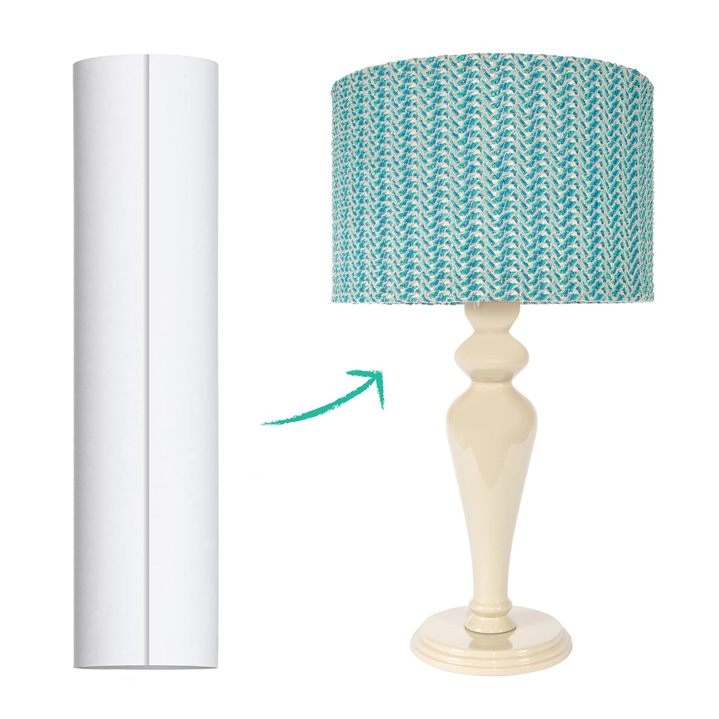 I Like That Lamp Styrene Sheet for Lampshade, 13.5in x 64in, White, Model sty-14-64, DIY Adhesive Roll for Drum Lamp Shade