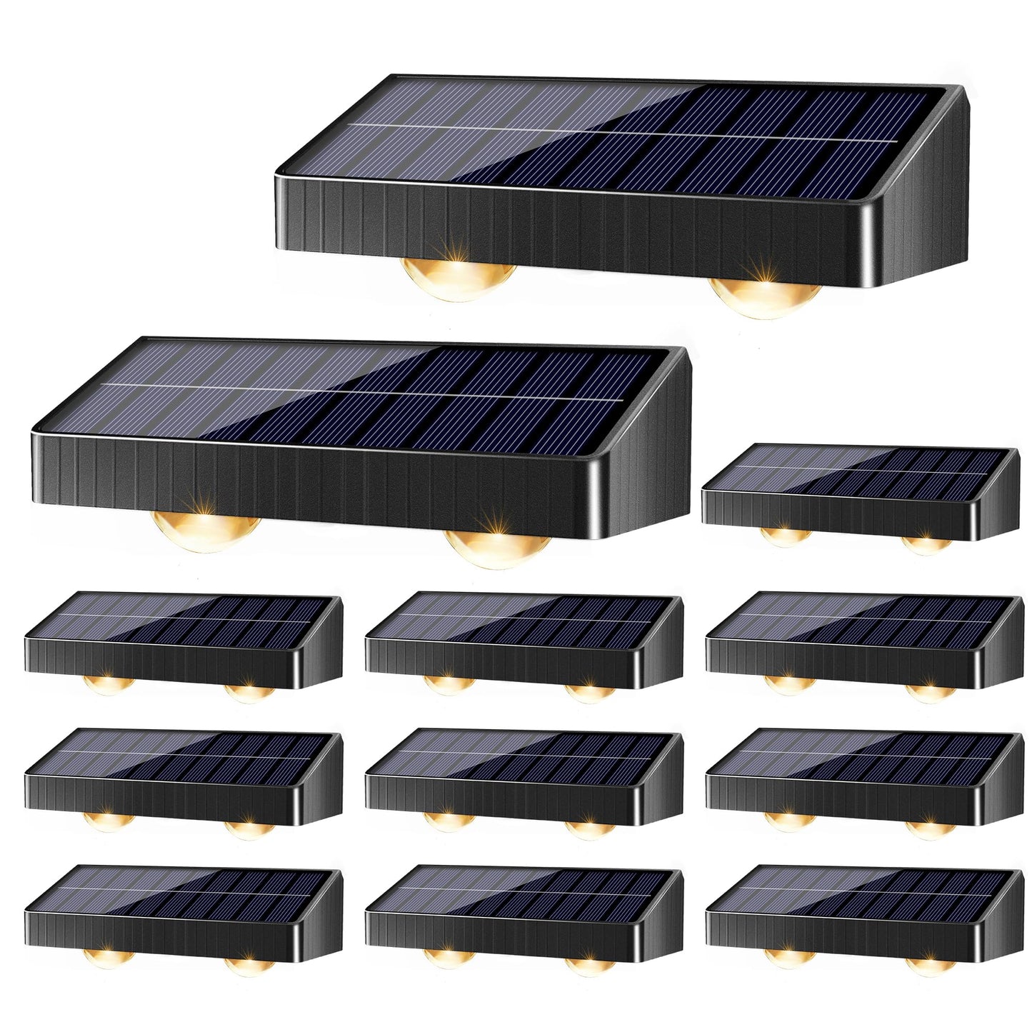 Brizled Solar Fence Lights, 12 Pack, 6 Modes, IP65 Waterproof, Warm White + Cool White + Natural White