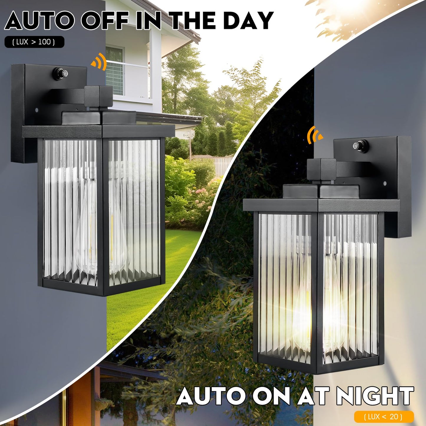 Hameso 2-Pack Outdoor Wall Lights For House Exterior  Dusk To Dawn Porch Lights Outdoor  Waterproof Matte Black Front Door Light Fixture & Garage Lighting With Wall Mount Sconce