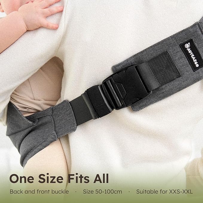 Toddler Sling Carrier, Premium Cotton, Expandable & Ergonomic, One Size Fits All, Ideal for 6-48 Months (11-44 lbs), Compact & Easy to Use, Pure Black