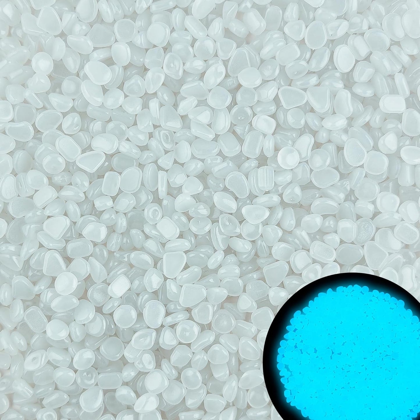 200pc Glow in The Dark Rocks Outdoor White Rocks for Landscaping Glow in The Dark White Stones Glowing Rocks Glow Pebbles for Garden Luminous Stones Glowing Stones for Walkway,White