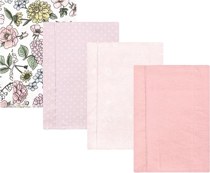 Luvable Friends Hudson Baby Flannel Burp Cloths 4pk, Vintage Floral