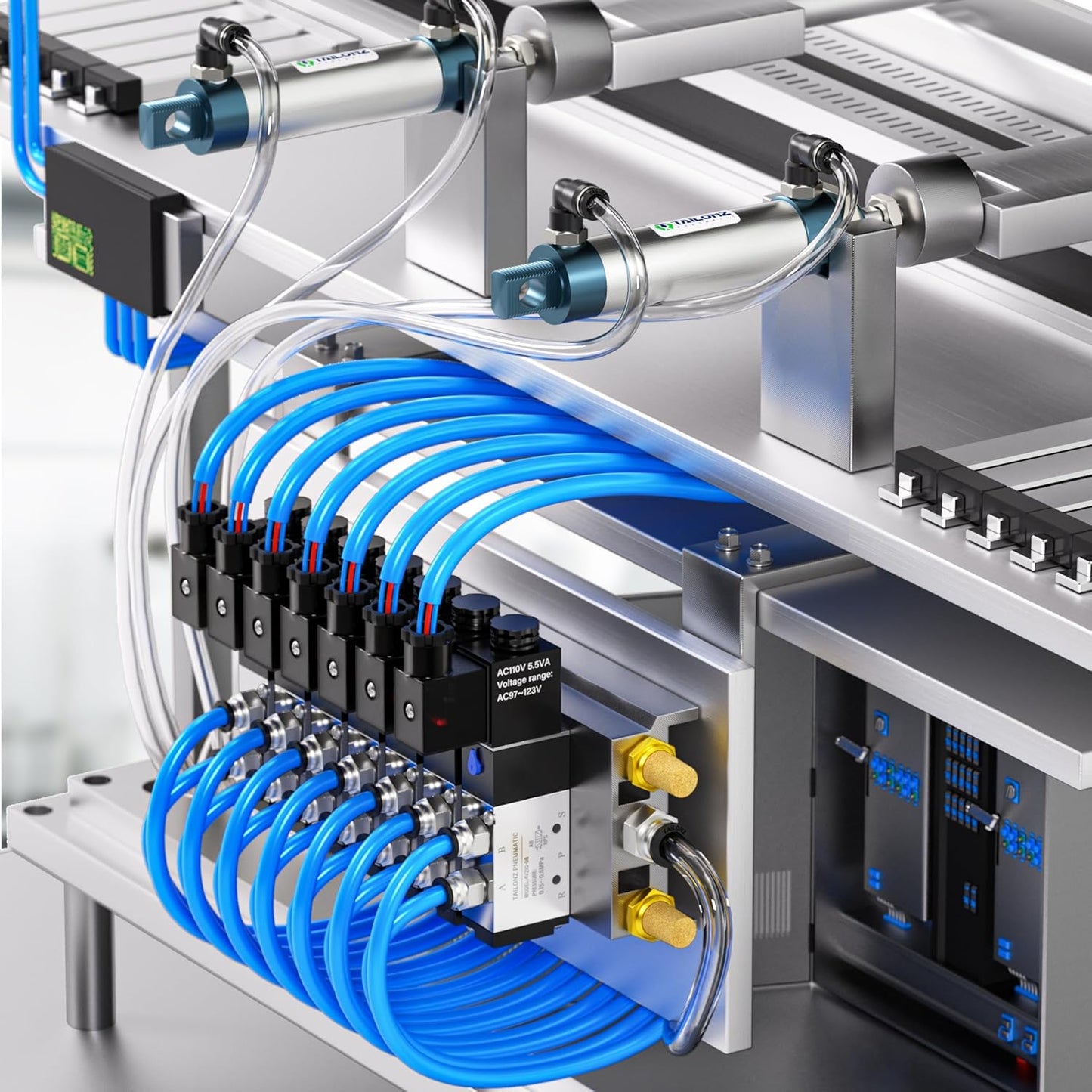 TAILONZ PNEUMATIC Elbow and Straight Combination 6MM Tube OD x 1/4 Inch NPT Thread Push to Connect Fittings PC6-N2+PL6-N2(Pack of 12)