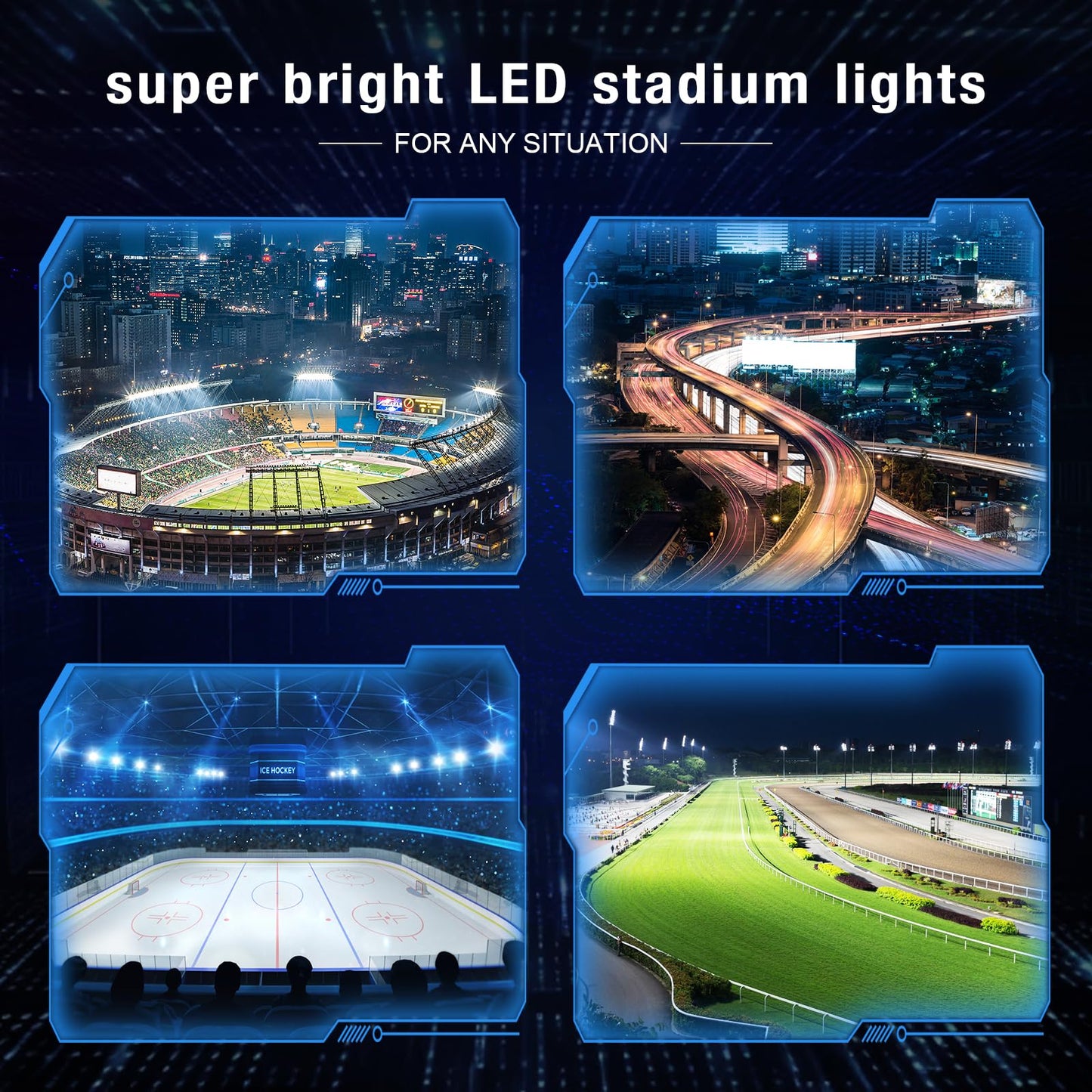 Tomourd 800W Outdoor Led Stadium Lights  Heavy Duty Round Floodlight Super Bright Commercial Arena Sport Field High Pole Lighting With Ip66 Waterproof Adjustable Bracket For Large Area Court Farm