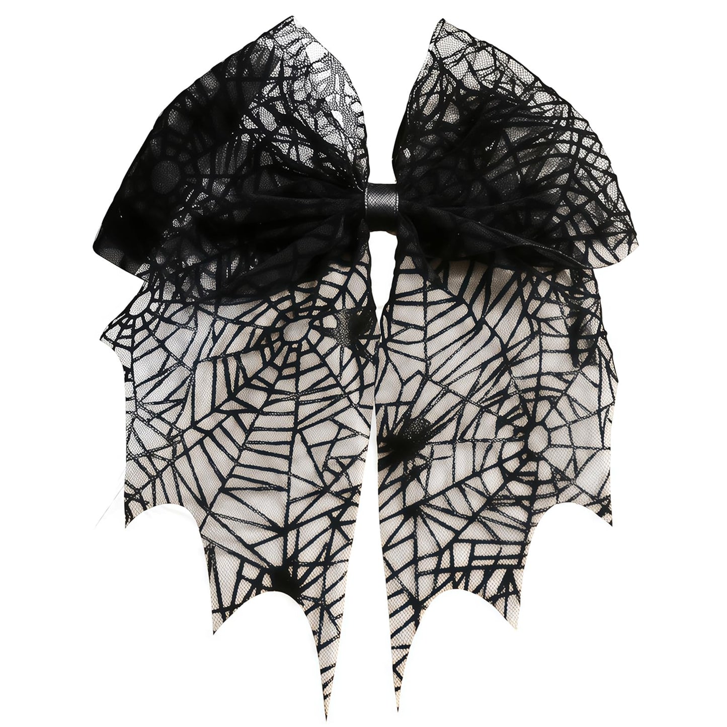 Halloween Bow Hair Clip Lace Flat Hair Clips for Women Funny Black Spider Web Claw Clips for Thin Thick Hair Styling Cosplay Cos