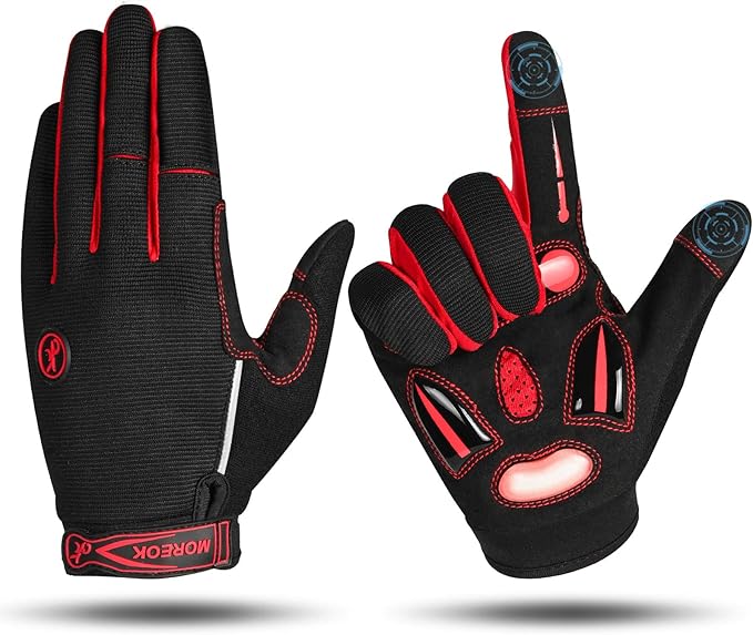 MOREOK Cycling Gloves Bike Gloves for Men/Women-[5MM Gel] Full Finger Winter Biking Bicycle Gloves-for Cycling/Motorcycle/...