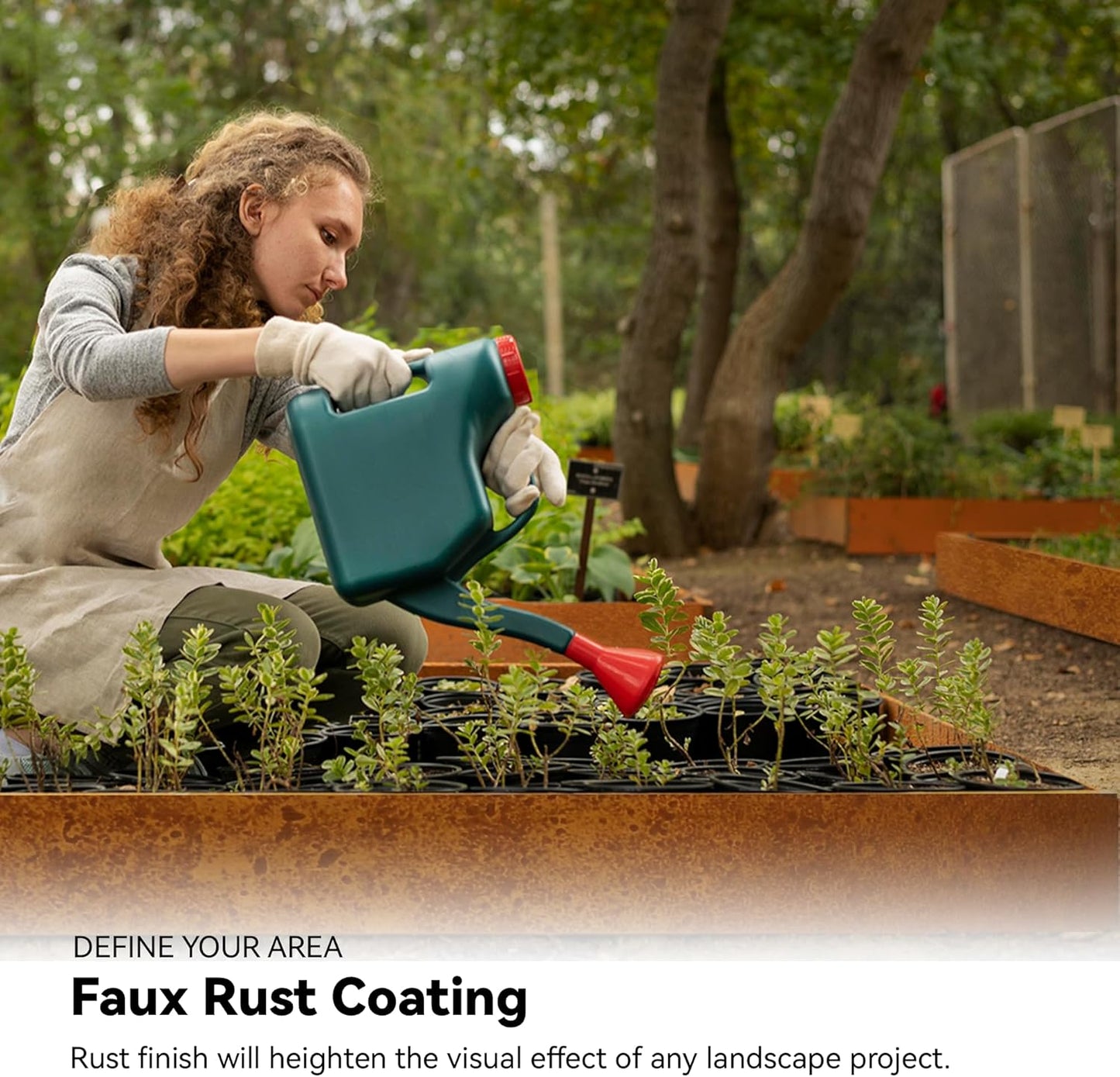 Worth Galvanized Steel Landscape Edging 4.5" x50' Metal Garden Edging Roll Flexible Bender Border with 16Pcs Stakes for Lawn, Flower Bed Edges, Rust-Like Color